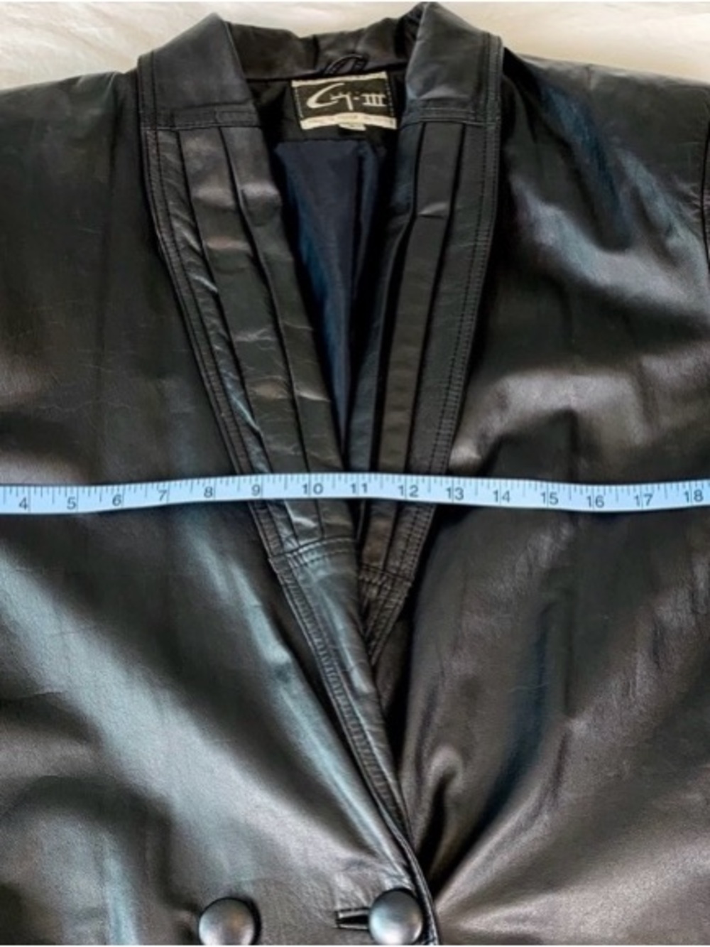 Vintage leather trench coat by G-III by Global Identity long black coat small - Picture 4 of 11